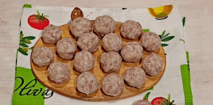 Inducy cooked meatballs