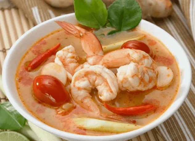 Juha Tom Yam with shrimps