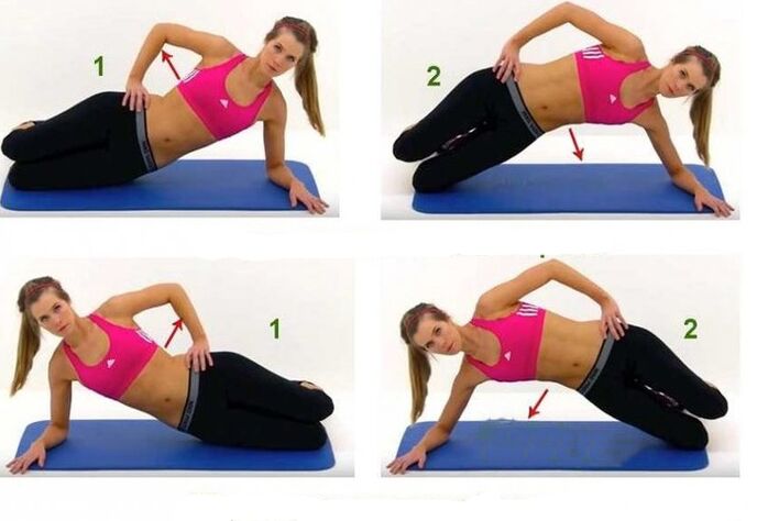 exercises from the side of the board